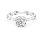 Hidden Halo Solitaire Ring With Round Cut Diamond