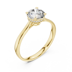 Hidden Halo Solitaire Ring With Round Cut Diamond