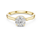 Hidden Halo Solitaire Ring With Round Cut Diamond