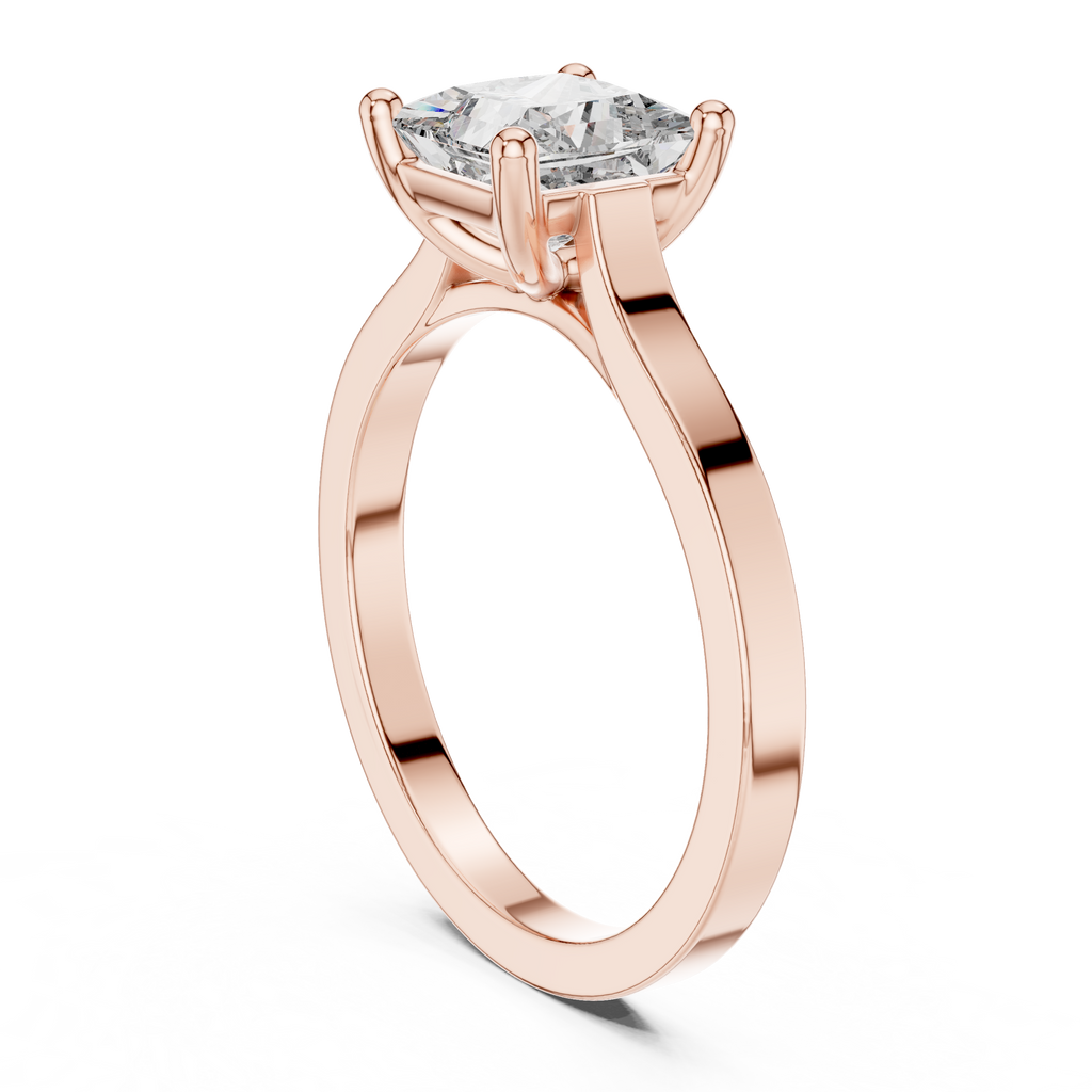 1 Carat Princess Cut Lab Diamond Solitaire Ring