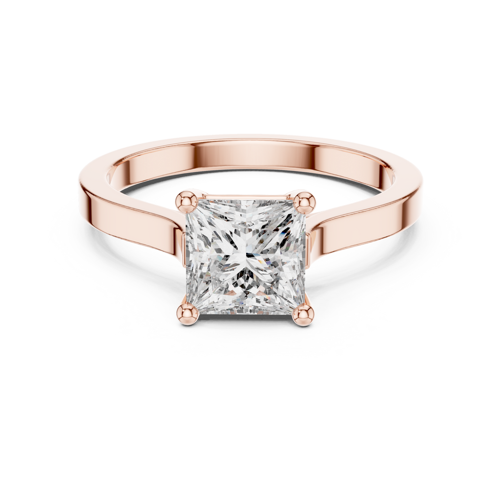 1 Carat Princess Cut Lab Diamond Solitaire Ring