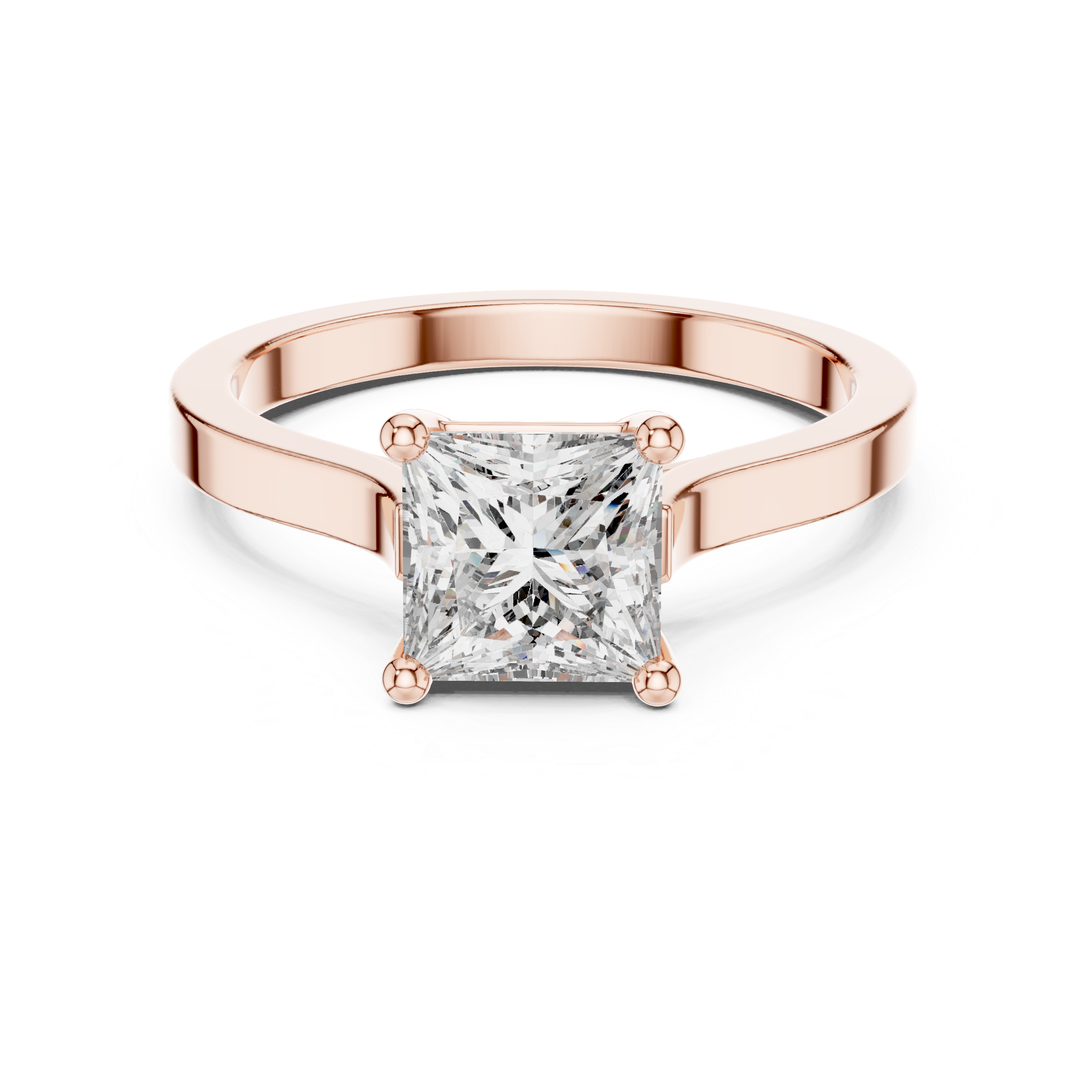 1 Carat Princess Cut Lab Diamond Solitaire Ring