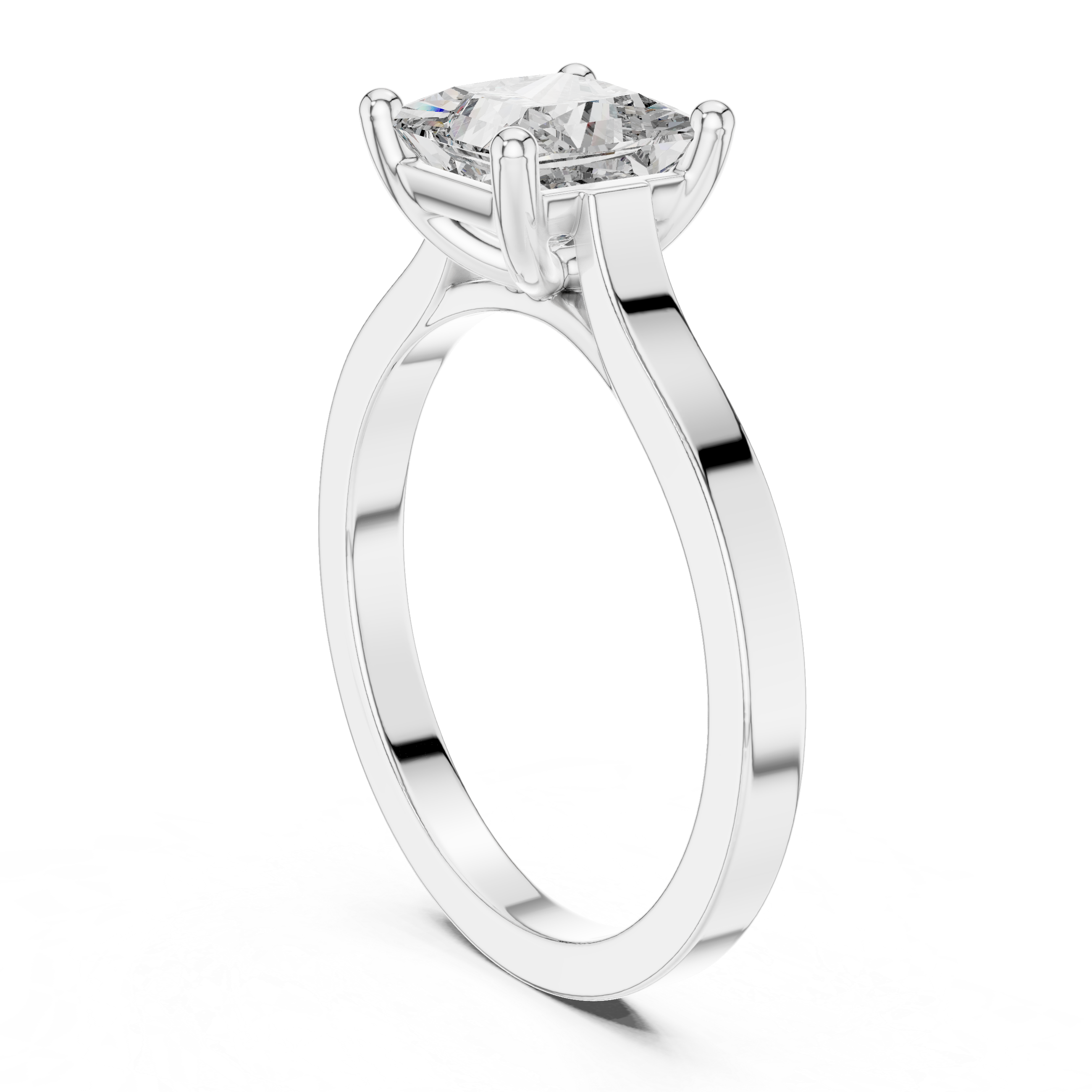 1 Carat Princess Cut Lab Diamond Solitaire Ring