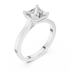 1 Carat Princess Cut Lab Diamond Solitaire Ring