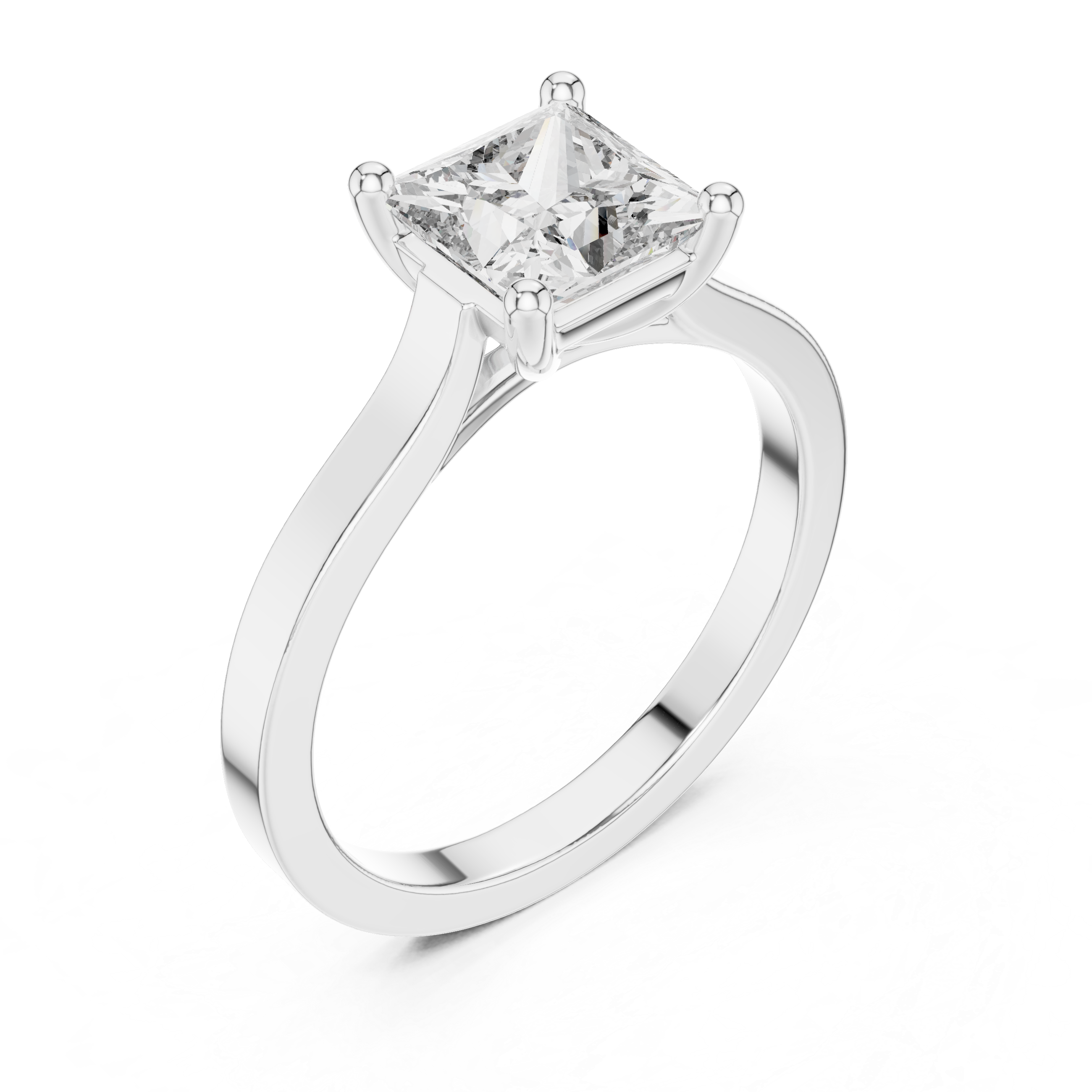 1 Carat Princess Cut Lab Diamond Solitaire Ring