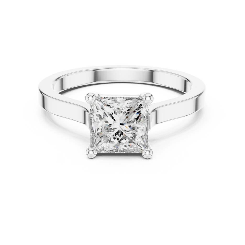 1 Carat Princess Cut Lab Diamond Solitaire Ring