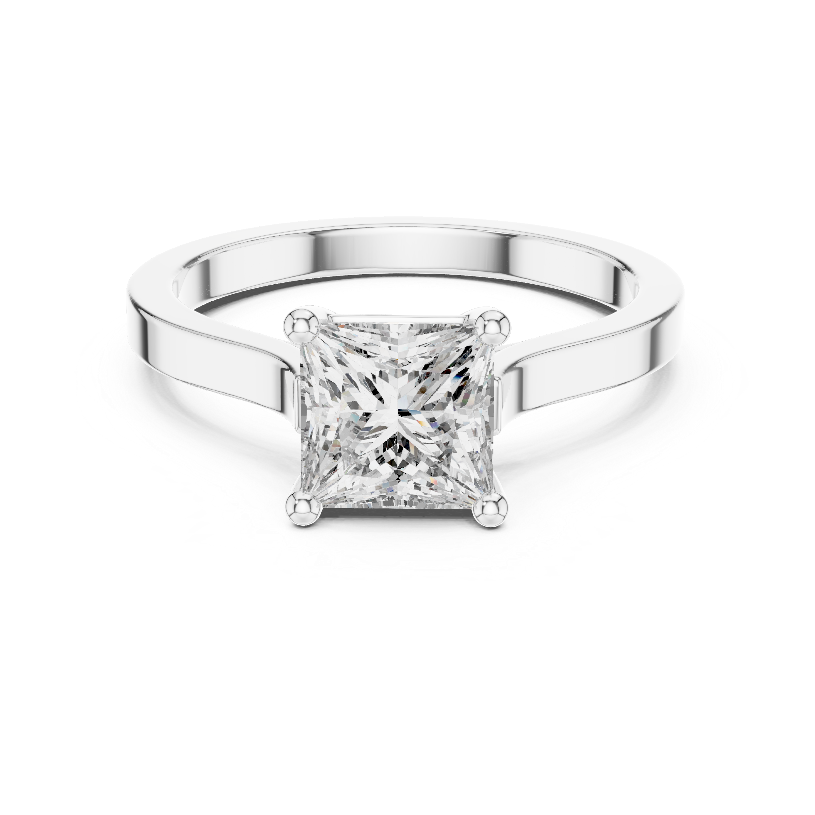 1 Carat Princess Cut Lab Diamond Solitaire Ring