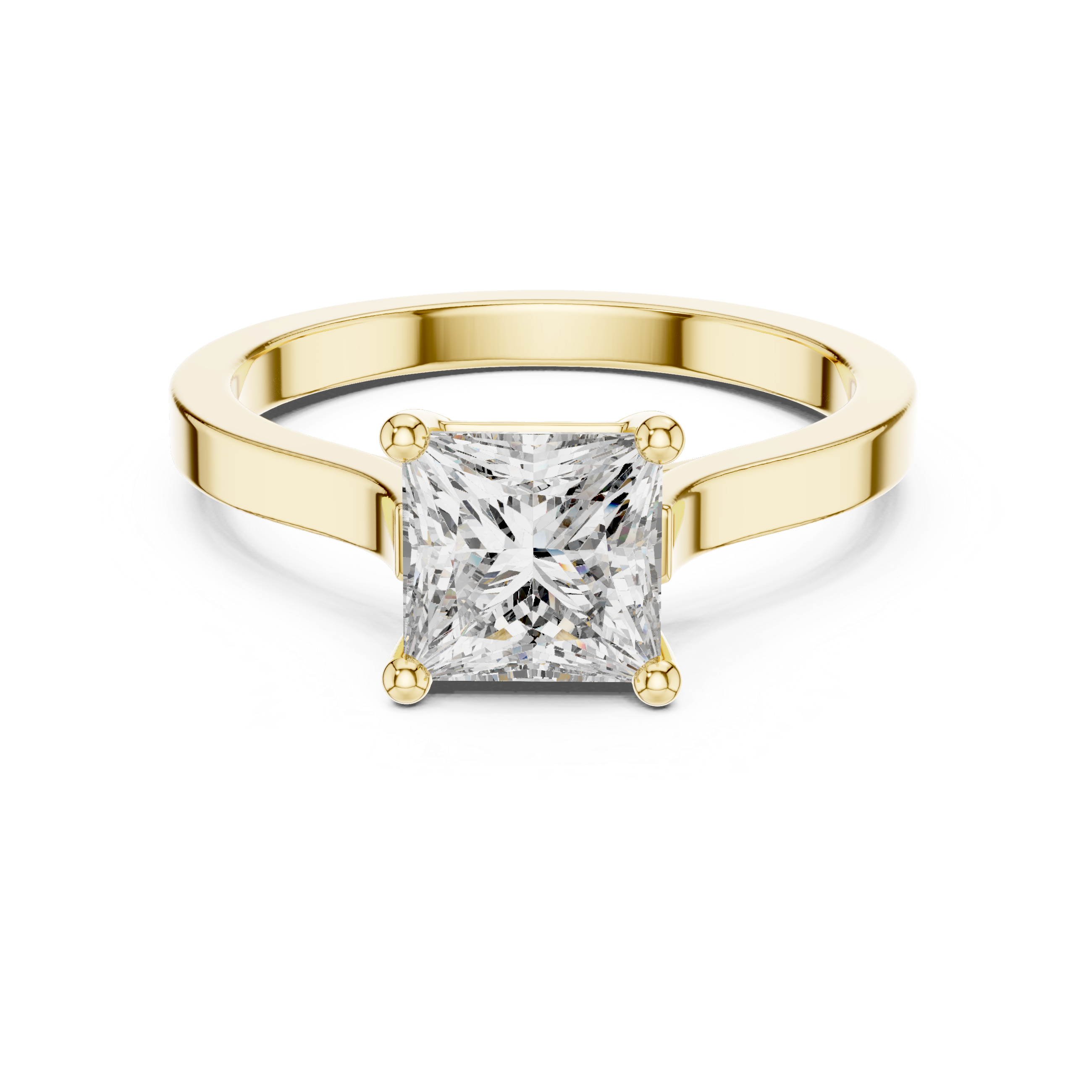 1 Carat Princess Cut Lab Diamond Solitaire Ring