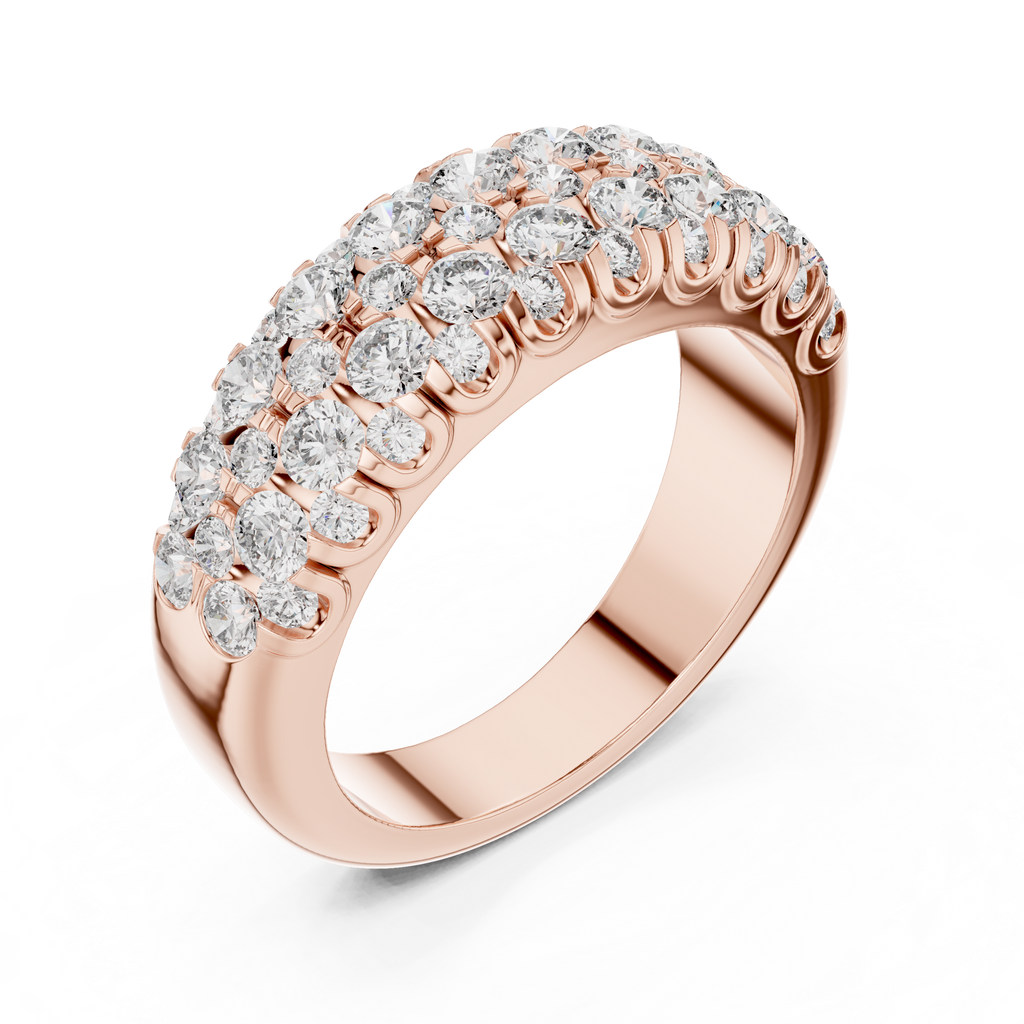 Multiple Round Cut Lab Diamond Wedding Band