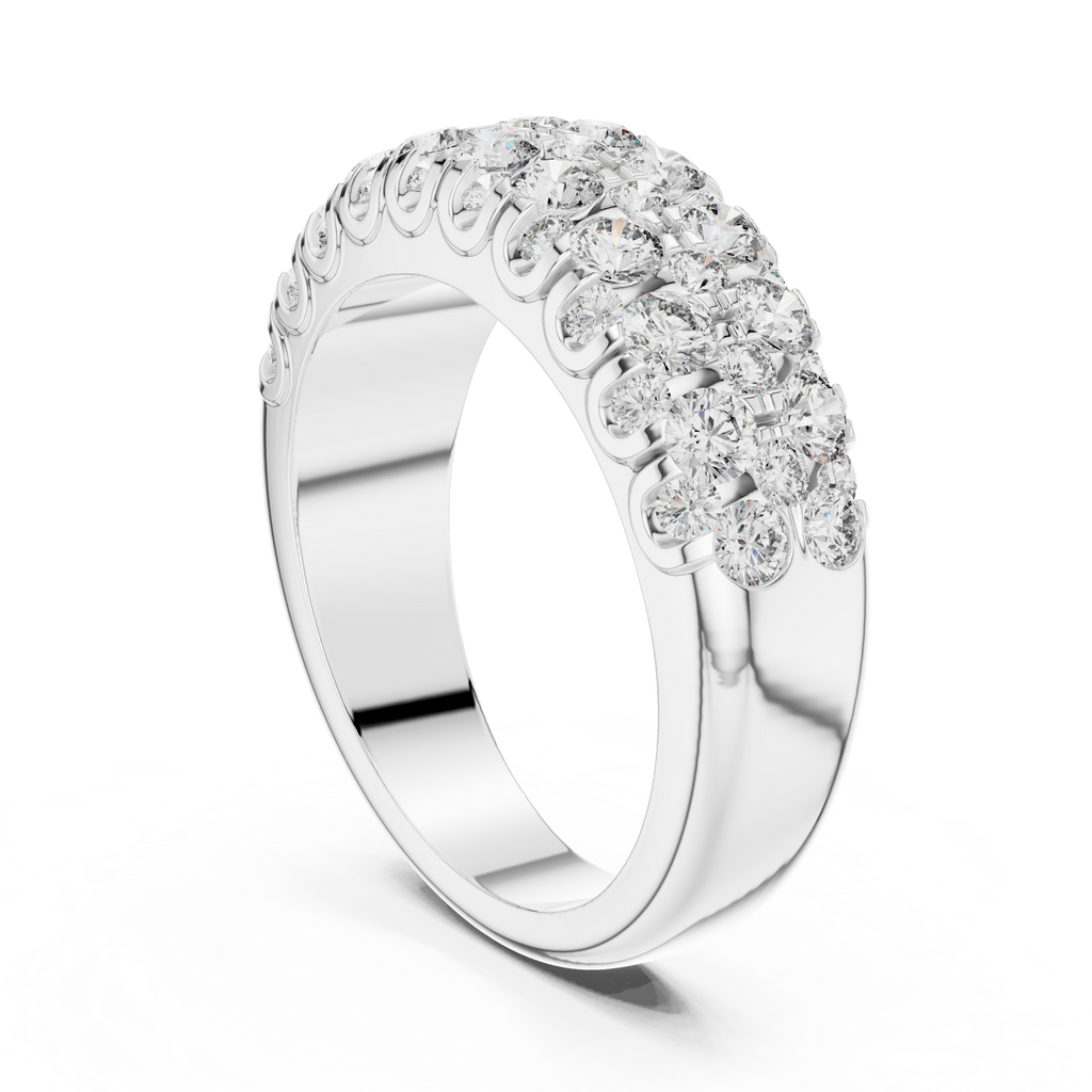 Multiple Round Cut Lab Diamond Wedding Band