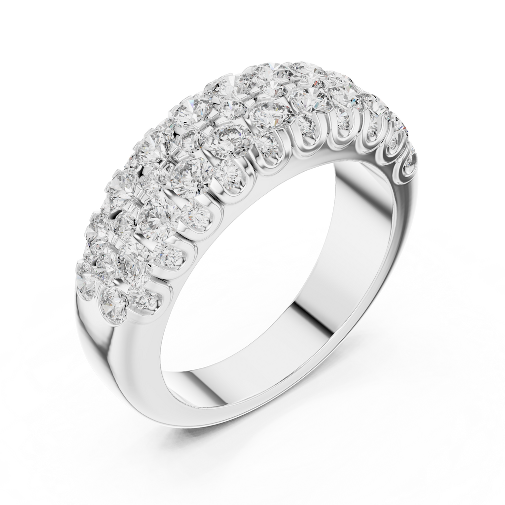 Multiple Round Cut Lab Diamond Wedding Band