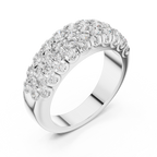 Multiple Round Cut Lab Diamond Wedding Band