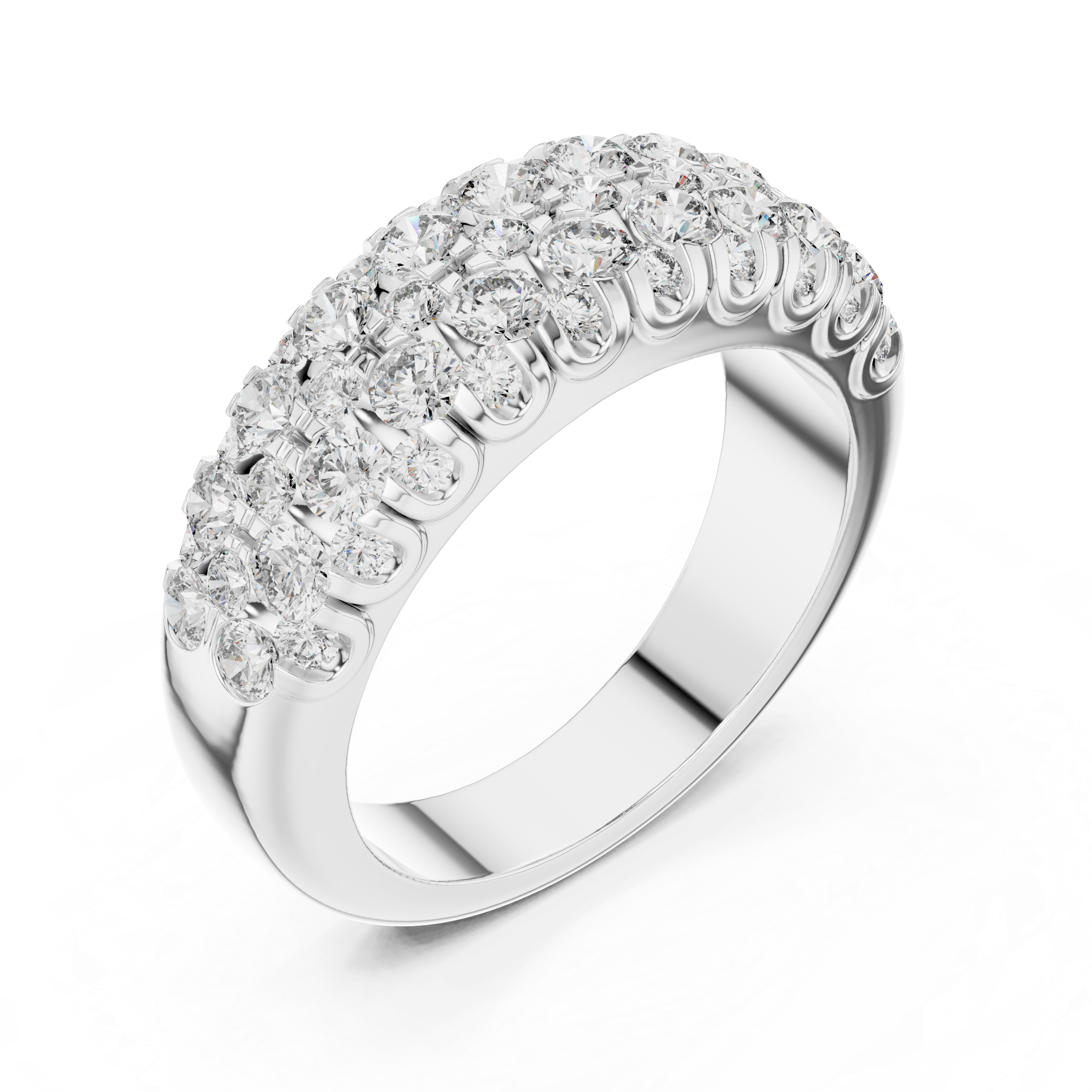 Multiple Round Cut Lab Diamond Wedding Band