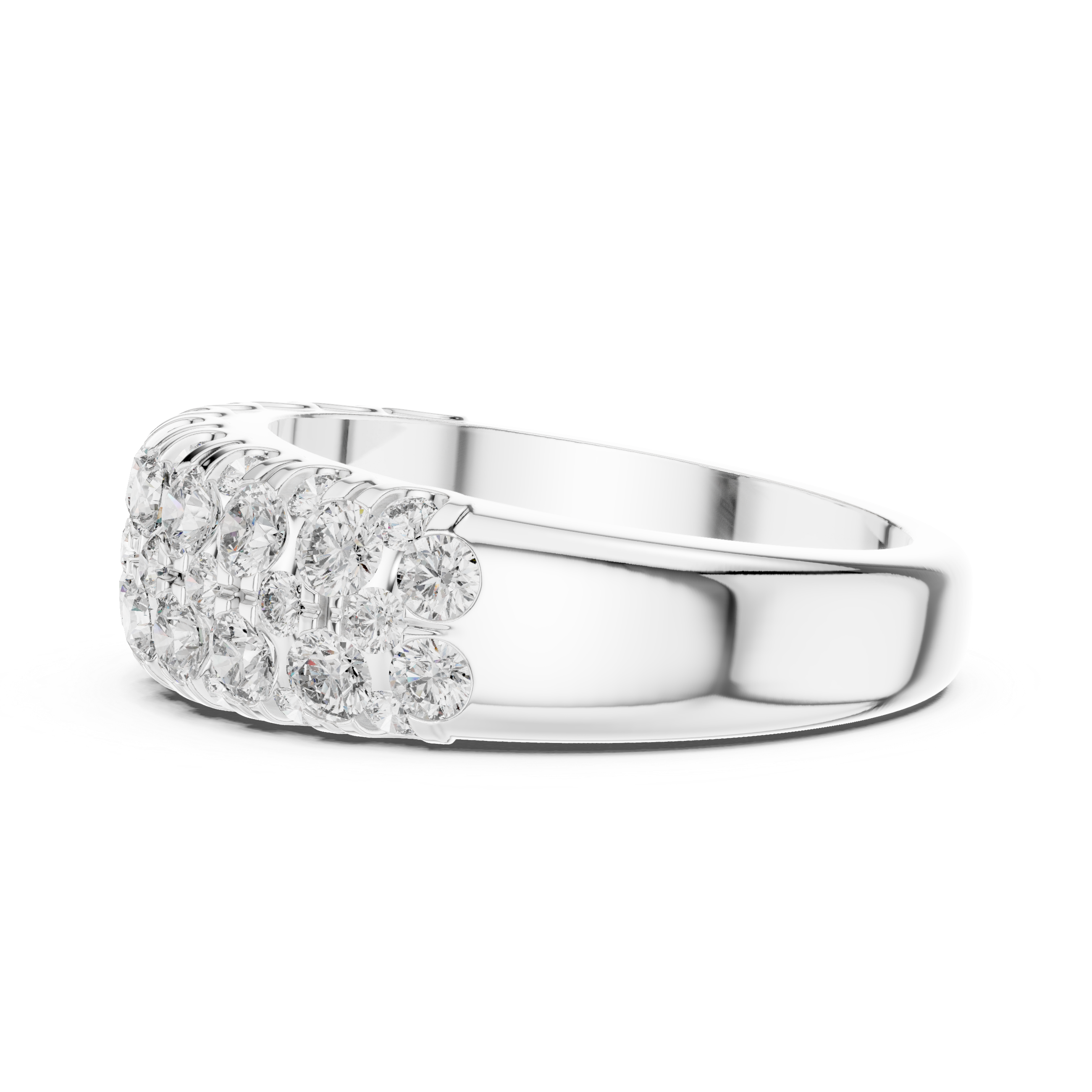 Multiple Round Cut Lab Diamond Wedding Band
