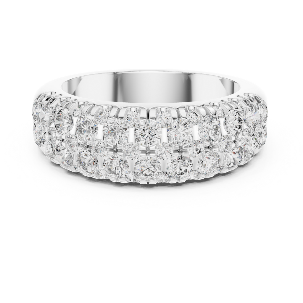 Multiple Round Cut Lab Diamond Wedding Band