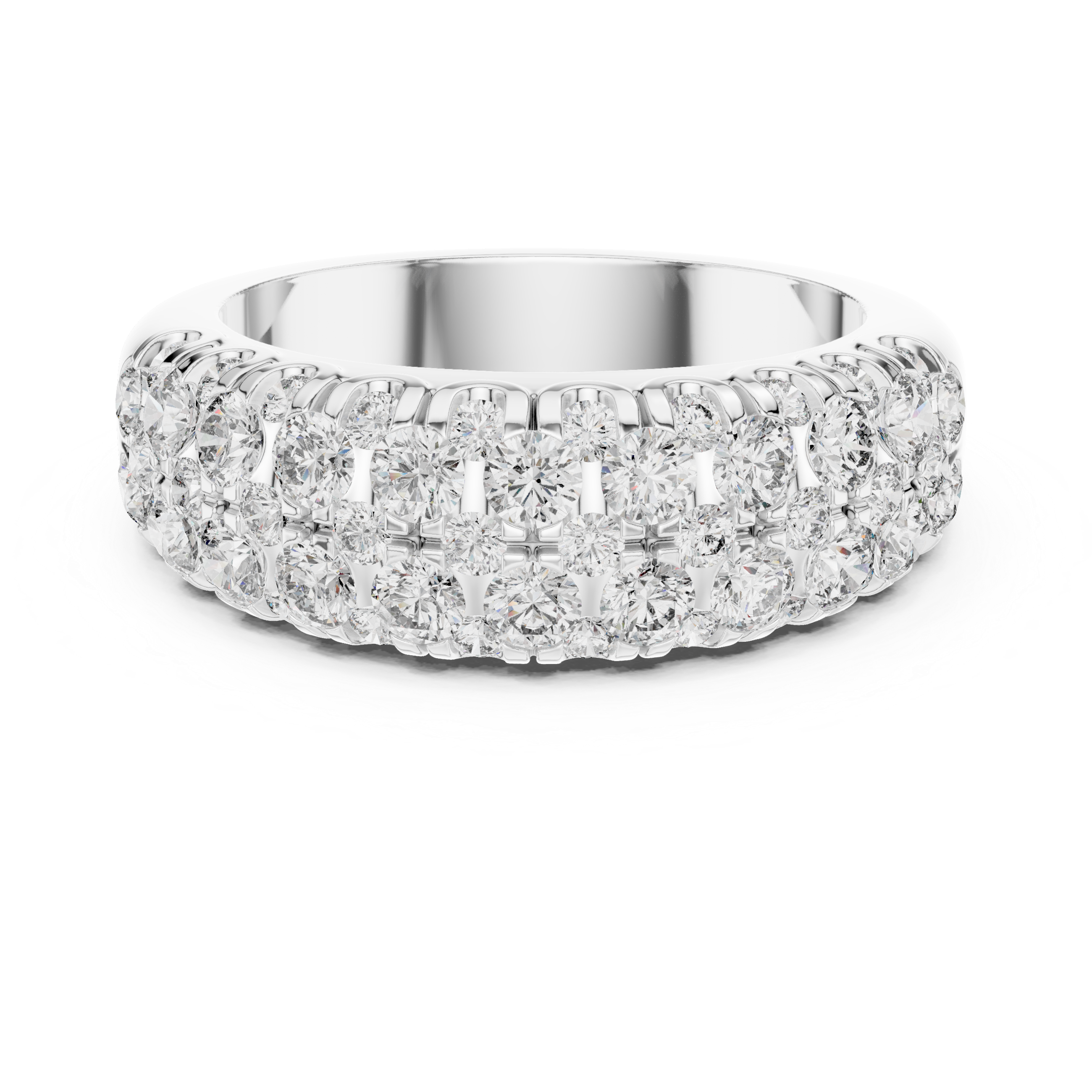 Multiple Round Cut Lab Diamond Wedding Band