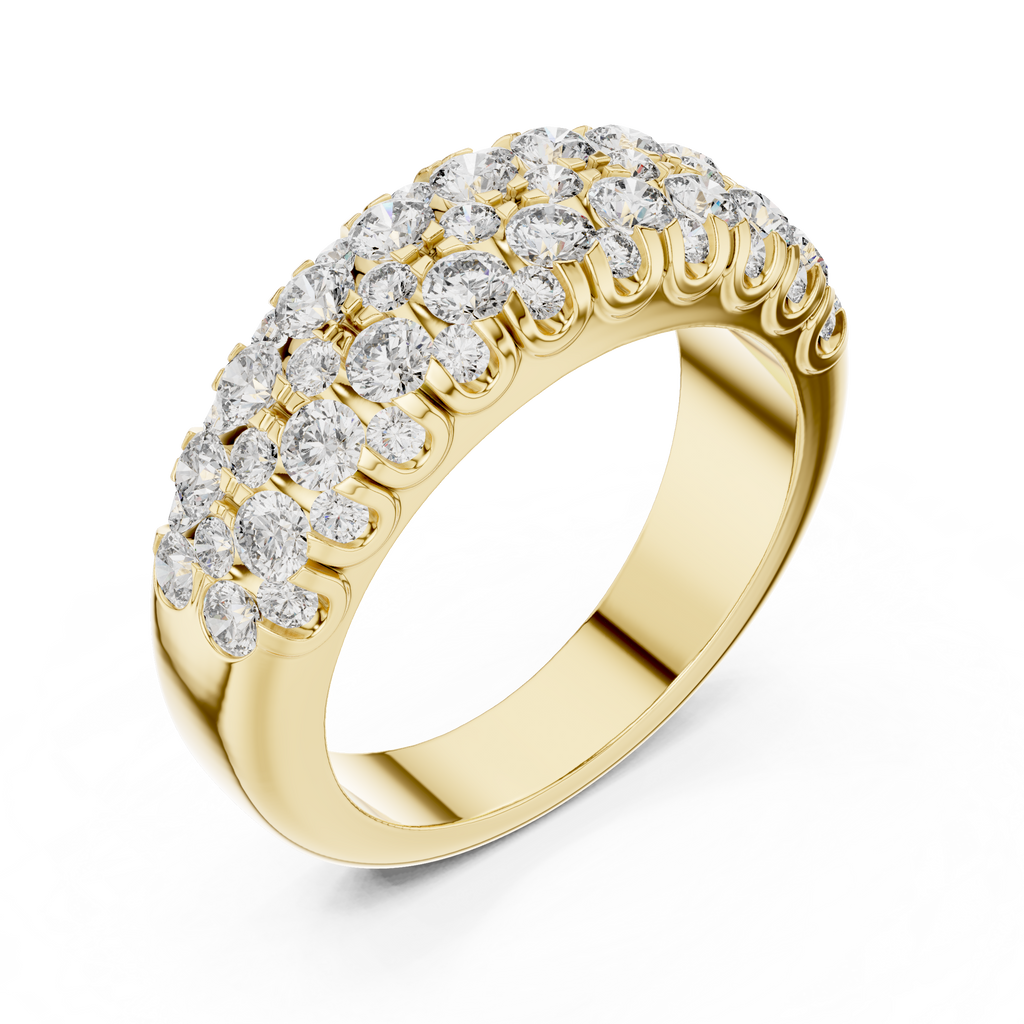 Multiple Round Cut Lab Diamond Wedding Band