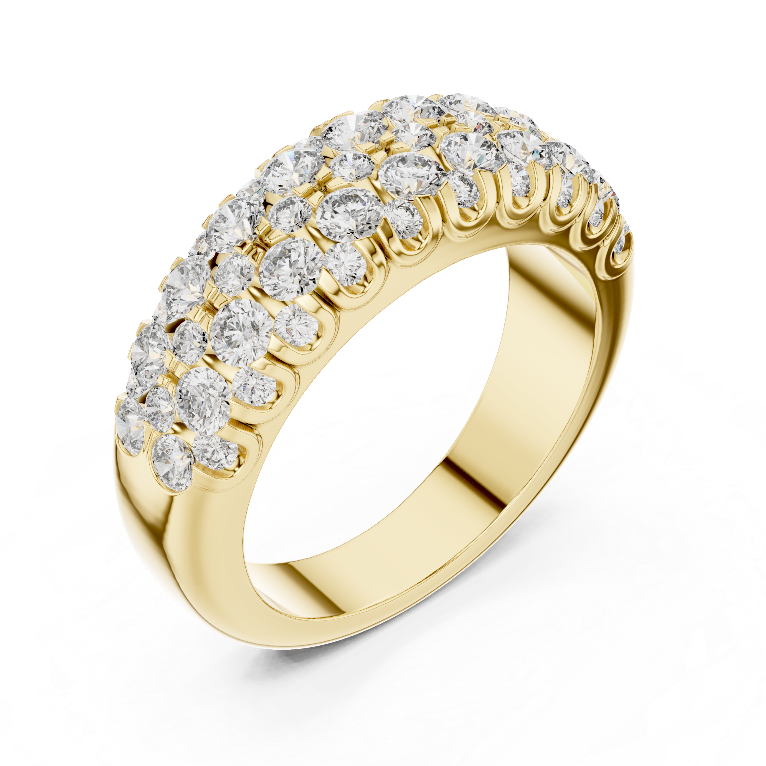 Multiple Round Cut Lab Diamond Wedding Band