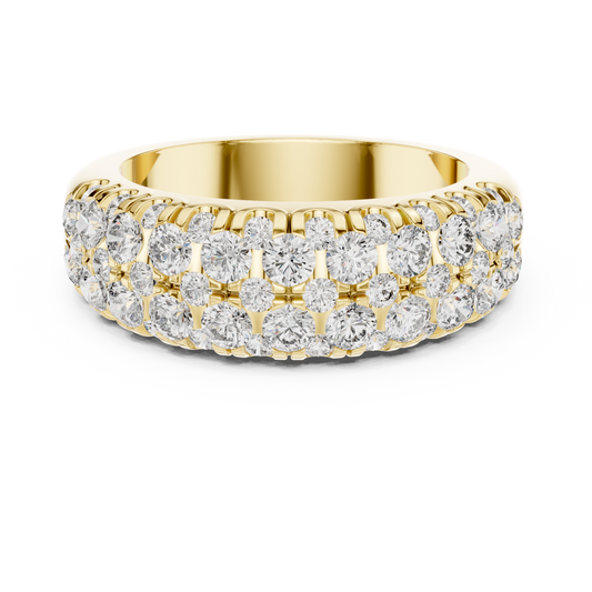 Multiple Round Cut Lab Diamond Wedding Band