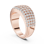 Multiple Round Cut Lab Diamond Band in Yellow Gold