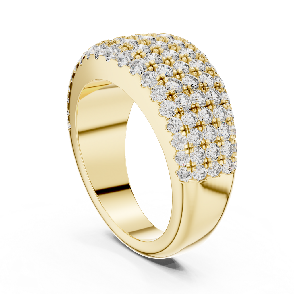 Multiple Round Cut Lab Diamond Band in Yellow Gold