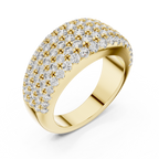 Multiple Round Cut Lab Diamond Band in Yellow Gold