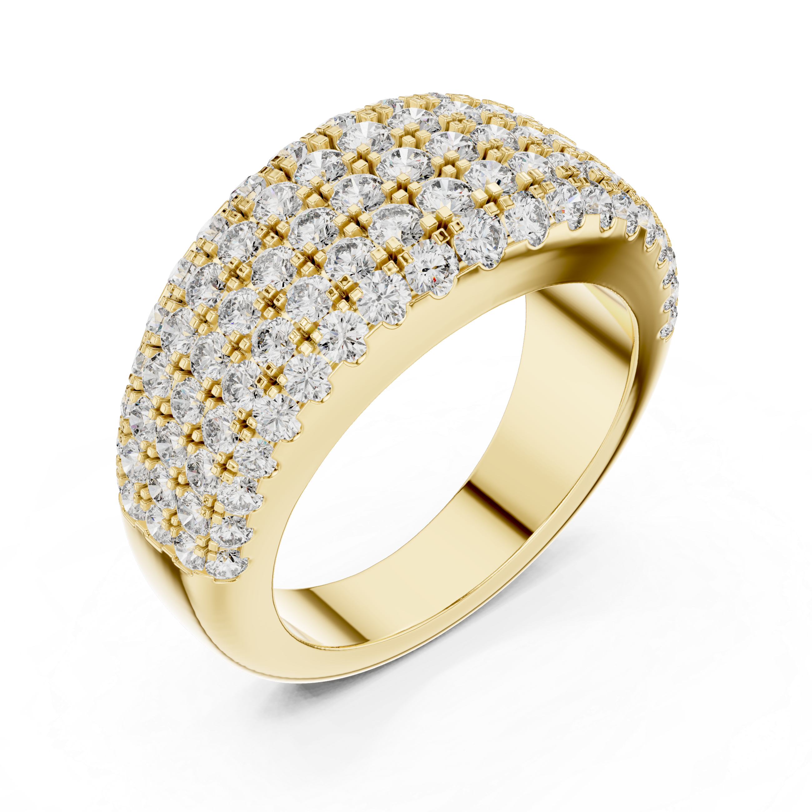 Multiple Round Cut Lab Diamond Band in Yellow Gold
