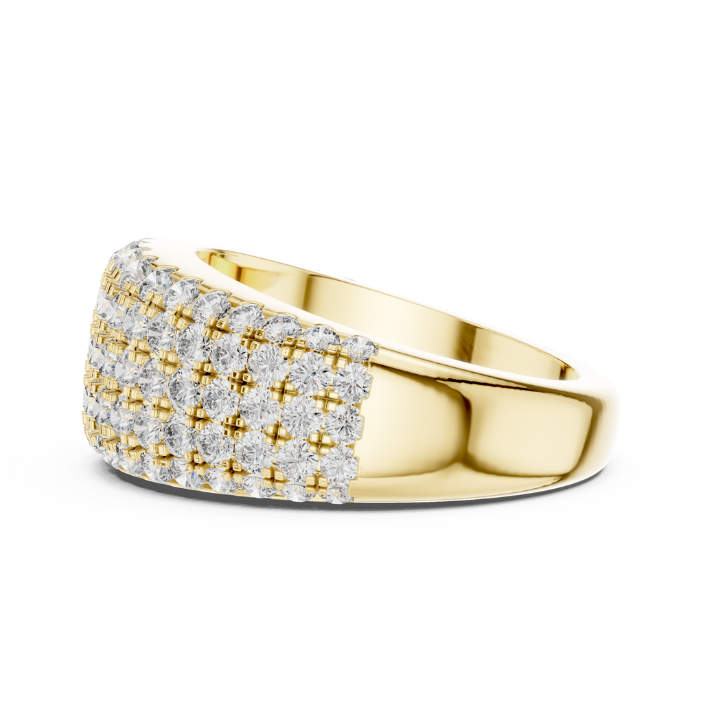 Multiple Round Cut Lab Diamond Band in Yellow Gold