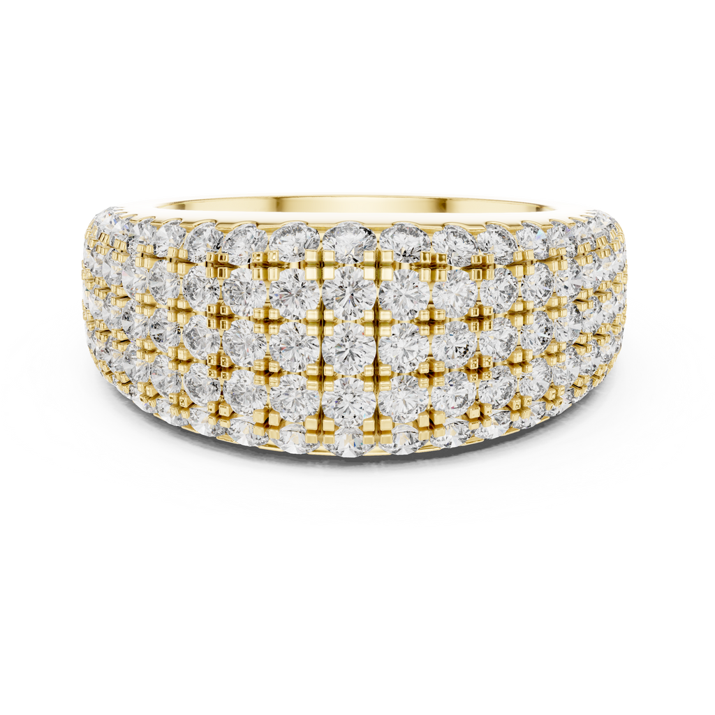 Multiple Round Cut Lab Diamond Band in Yellow Gold