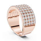 Round Cut Multi Row Diamond Wedding Band