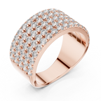 Round Cut Multi Row Diamond Wedding Band