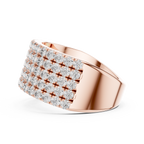 Round Cut Multi Row Diamond Wedding Band