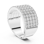 Round Cut Multi Row Diamond Wedding Band