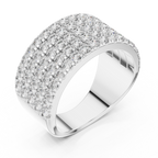 Round Cut Multi Row Diamond Wedding Band