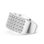 Round Cut Multi Row Diamond Wedding Band