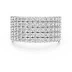 Round Cut Multi Row Diamond Wedding Band