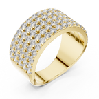 Round Cut Multi Row Diamond Wedding Band