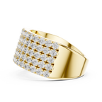 Round Cut Multi Row Diamond Wedding Band