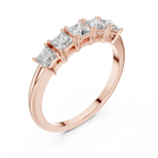 Modern Princess Cut Five Stone Engagement Ring