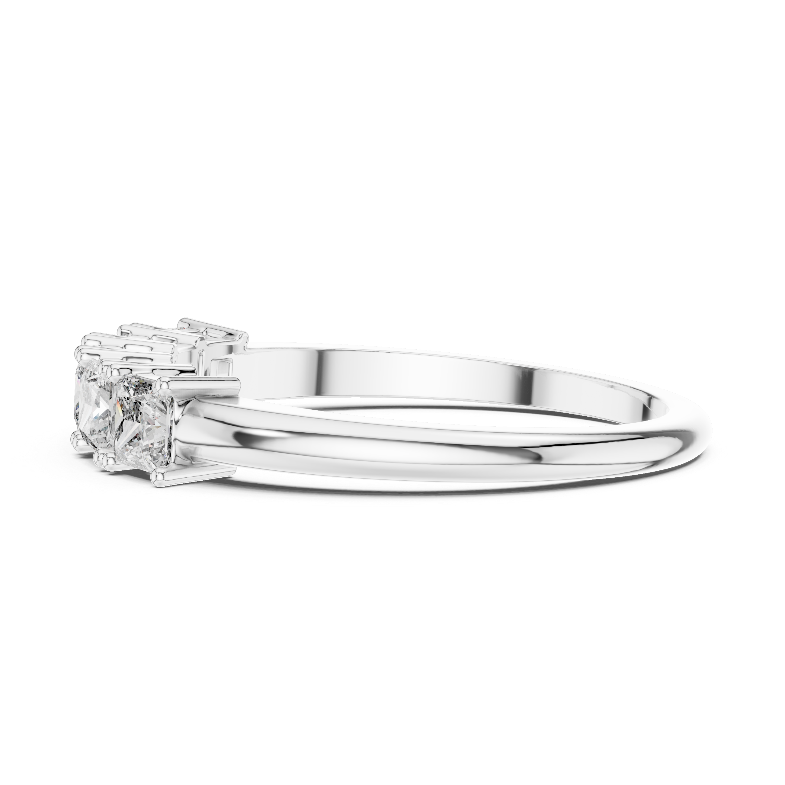 Modern Princess Cut Five Stone Engagement Ring