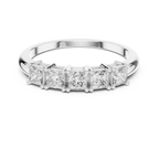 Modern Princess Cut Five Stone Engagement Ring