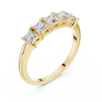 Modern Princess Cut Five Stone Engagement Ring