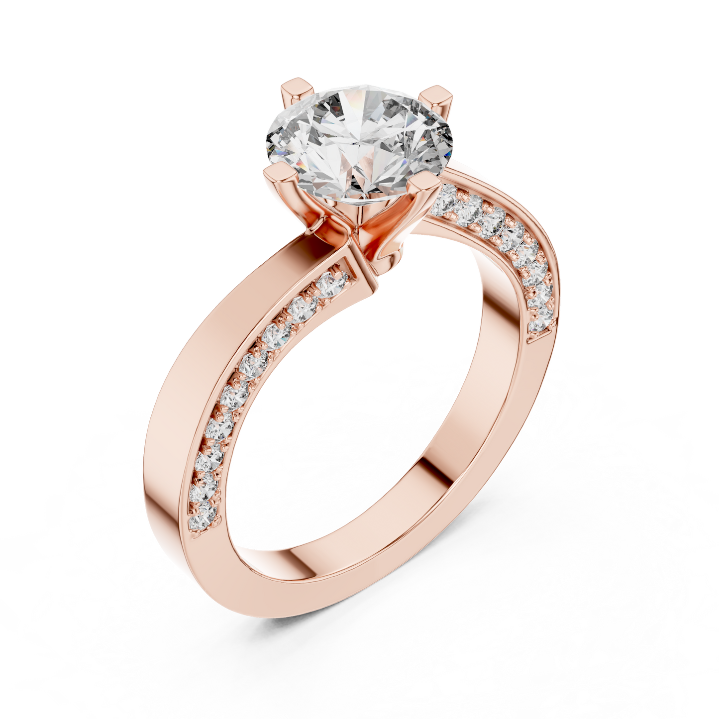 1.50 Carat Round Diamond Solitaire Accent Engagement RIng