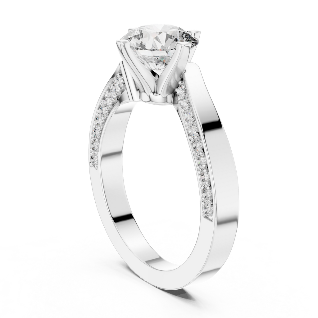 1.50 Carat Round Diamond Solitaire Accent Engagement RIng