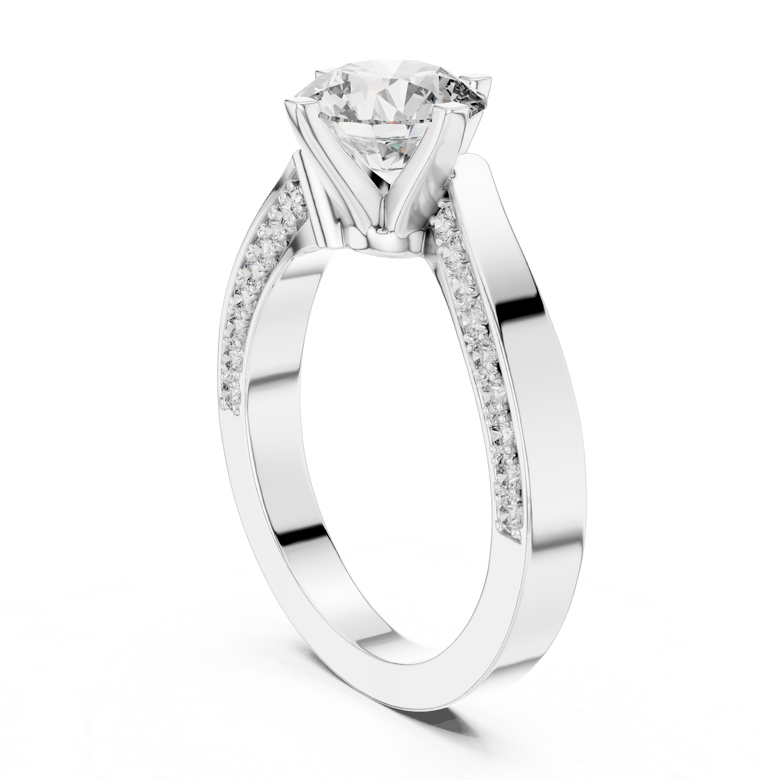 1.50 Carat Round Diamond Solitaire Accent Engagement RIng