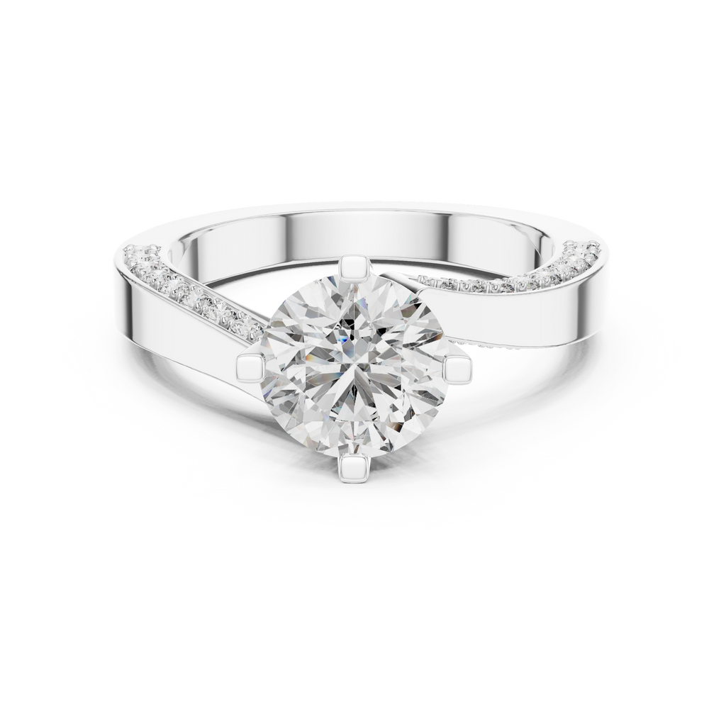 1.50 Carat Round Diamond Solitaire Accent Engagement RIng