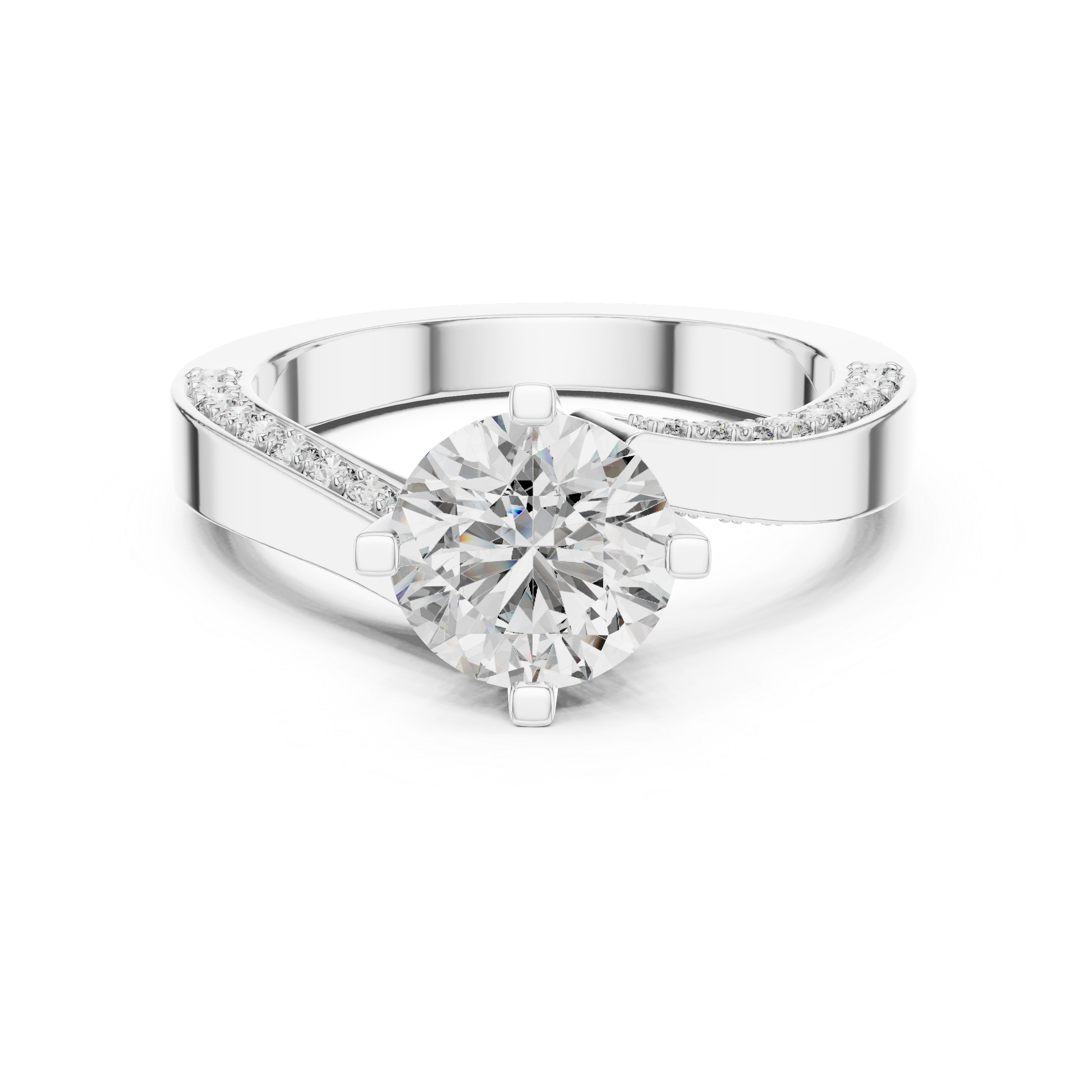 1.50 Carat Round Diamond Solitaire Accent Engagement RIng