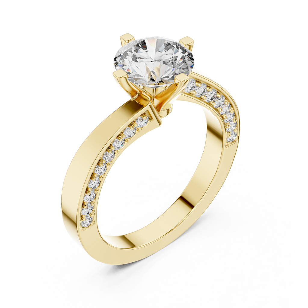 1.50 Carat Round Diamond Solitaire Accent Engagement RIng
