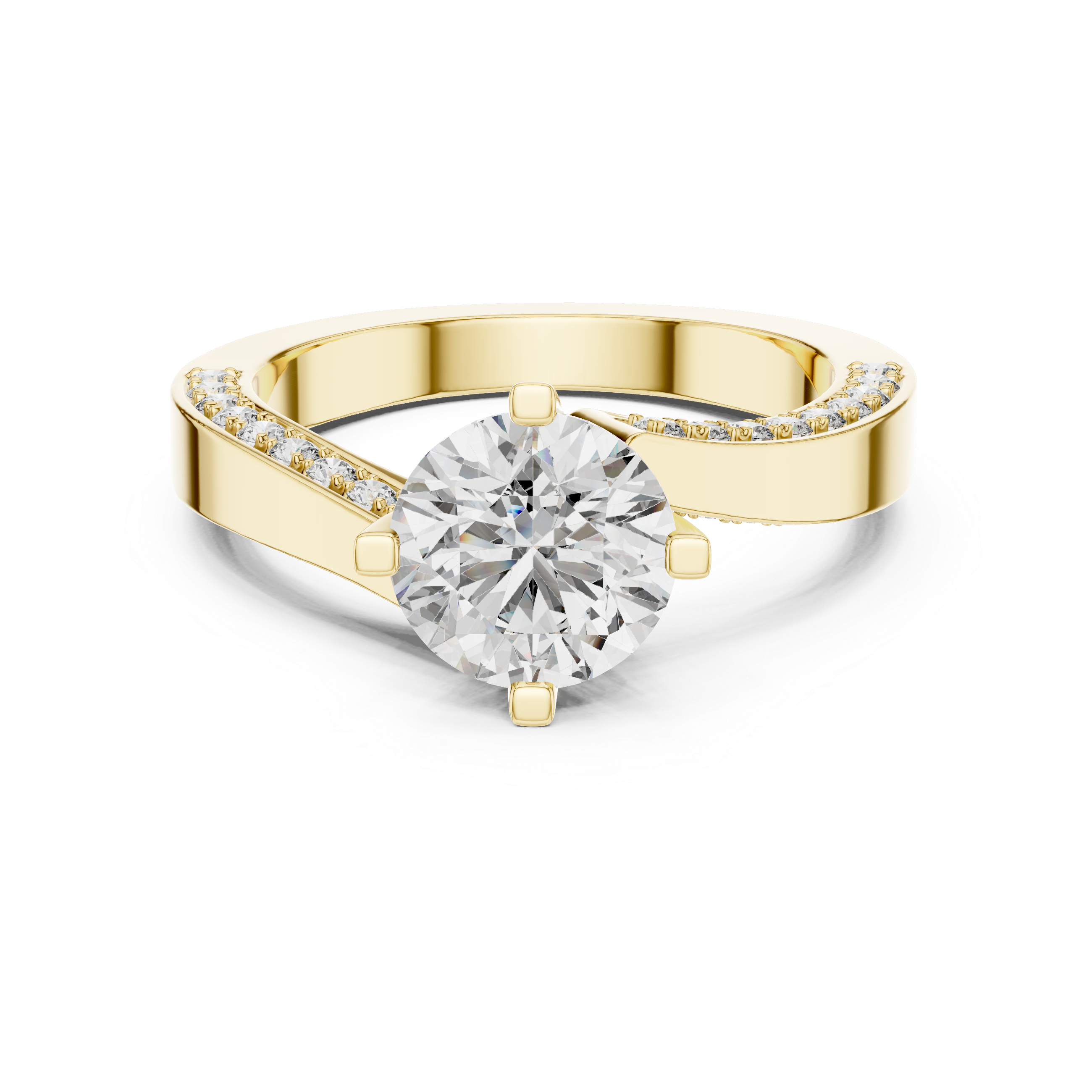 1.50 Carat Round Diamond Solitaire Accent Engagement RIng