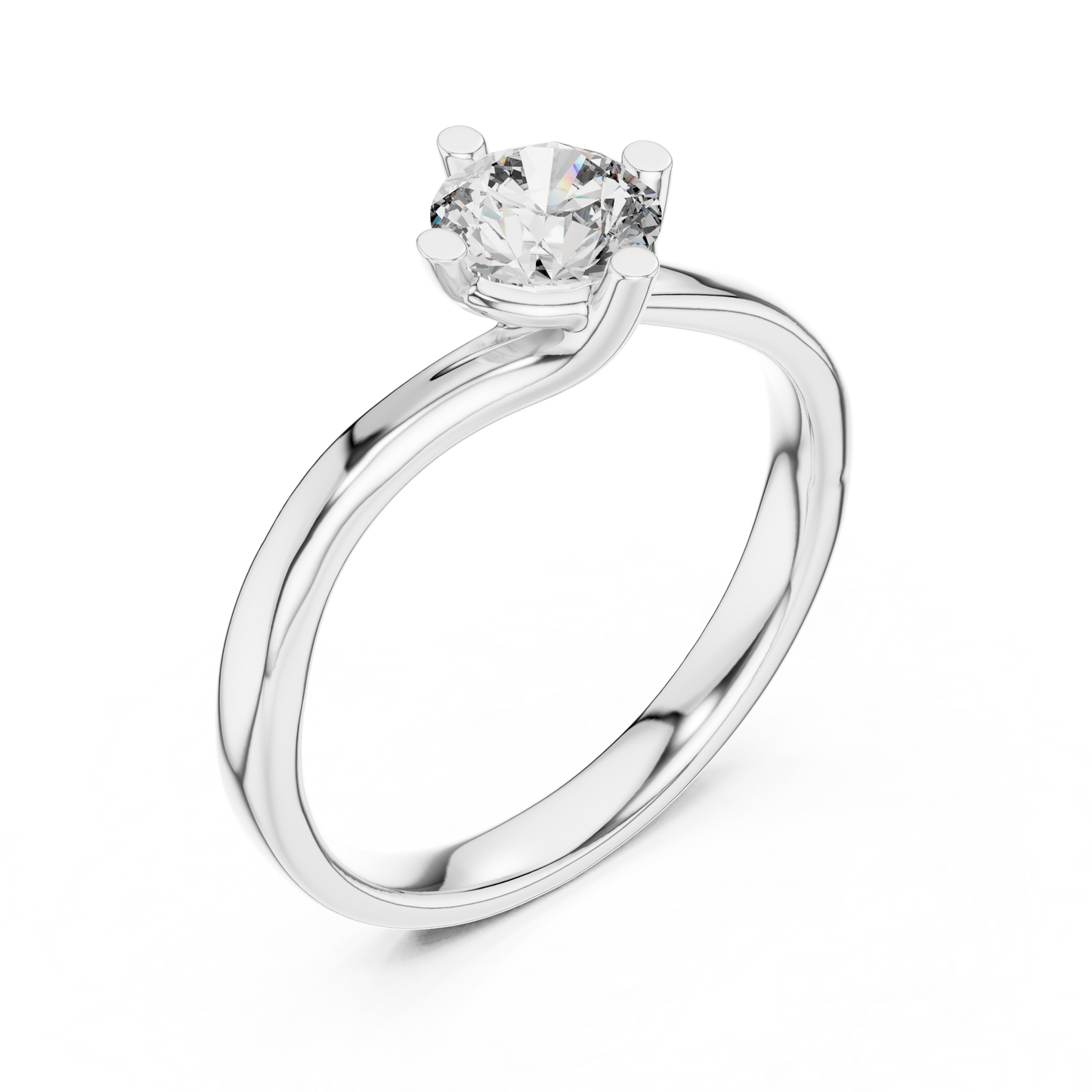 Round Cut Solitaire Diamond Engagement Ring